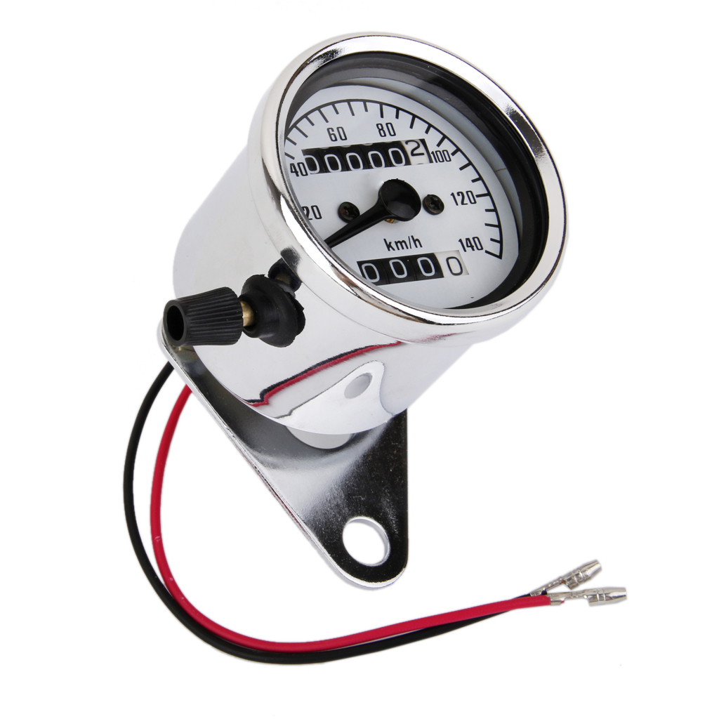 Universal Motorcycle Dual Odometer Speedometer Gauge Miles Speed Meter 12V