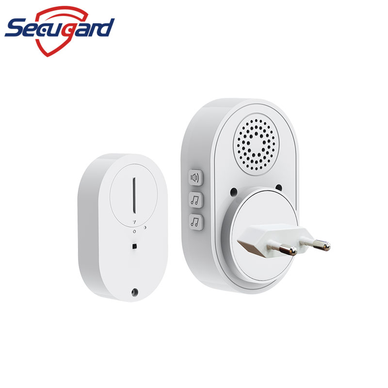 Wireless Doorbell White 433MHz Smart Home Chimes DoorBells Alarm Welcome Receiver Intelligent LED Ring Bell EU UK US Plug