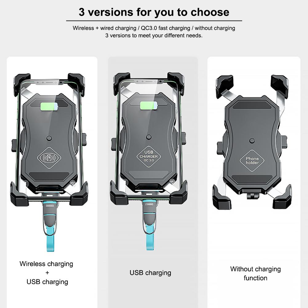 Motorcycle Phone Holder Wireless Smart Charger Stand Holder For Motorbike Mirror GPS Stand Bracket Cell Phone Mount Support