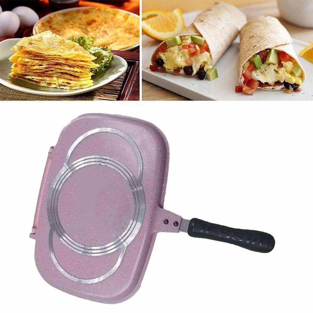 32cm dobbelt side grill stegepande køkkengrej aluminium dobbelt tilbehør pan ansigt køkken pan værktøj madlavning steg bøf