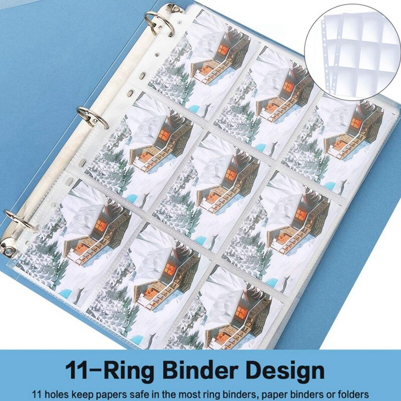 Dungeontech Sideloading Trading Card Pages - 20 Pack, Double-Sided 9-Pocket Sheets For TCG Storage (Holds 360 Cards Total)