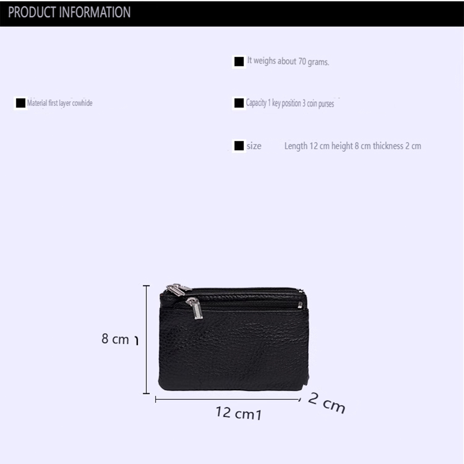 Women Small Wallet For Ladies Zipper Card Purse Key Storage Bag cowhide Short Wallet Female
