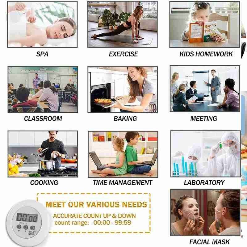 Electronic Timer Lcd Digital Kitchen Countdown Cooking Random Timer Kitchen Tool Timer Kitchen Plastic Accessories Alarm Co D5P6