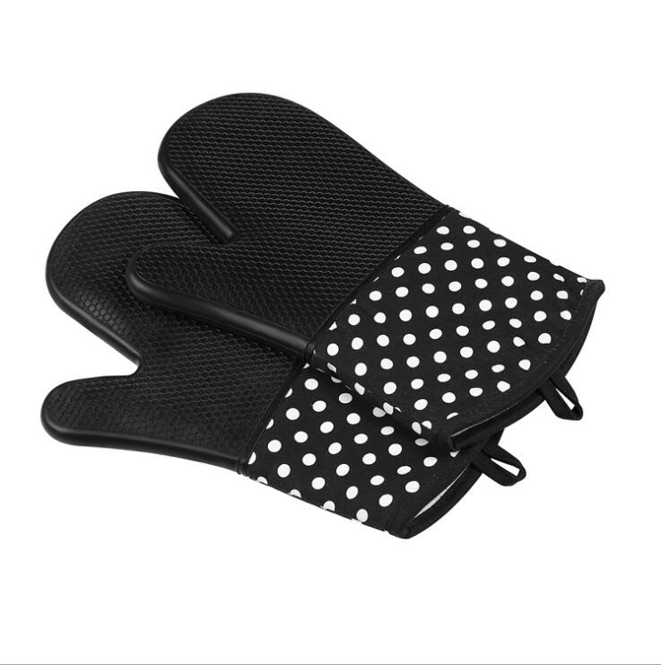 1pc liukumaton eristys silikoni mikroaaltouuni käsine keittiö ruoanlaitto leivonta grilli korkean lämpötilan sakeutuskäsine  g17: 7