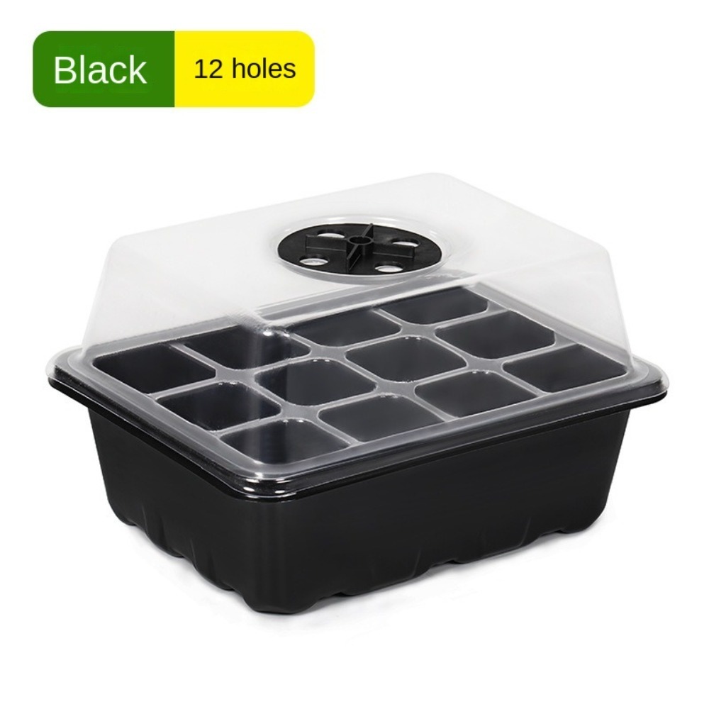 plateau de démarrage de graines à 6/12 grilles, Mini Base de Germination de plantes de serre, boîte de plantation de culture, Kit de démarrage de plantes, Kit de culture de graines: WHITE