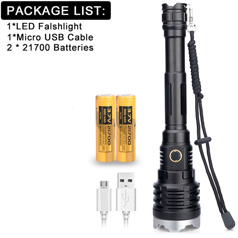Super jasne XHP160 latarka latarka o dużej mocy doprowadziło ładowane na USB latarka Powiększenie latarka taktyczna latarka latarka myśliwska: zmienny