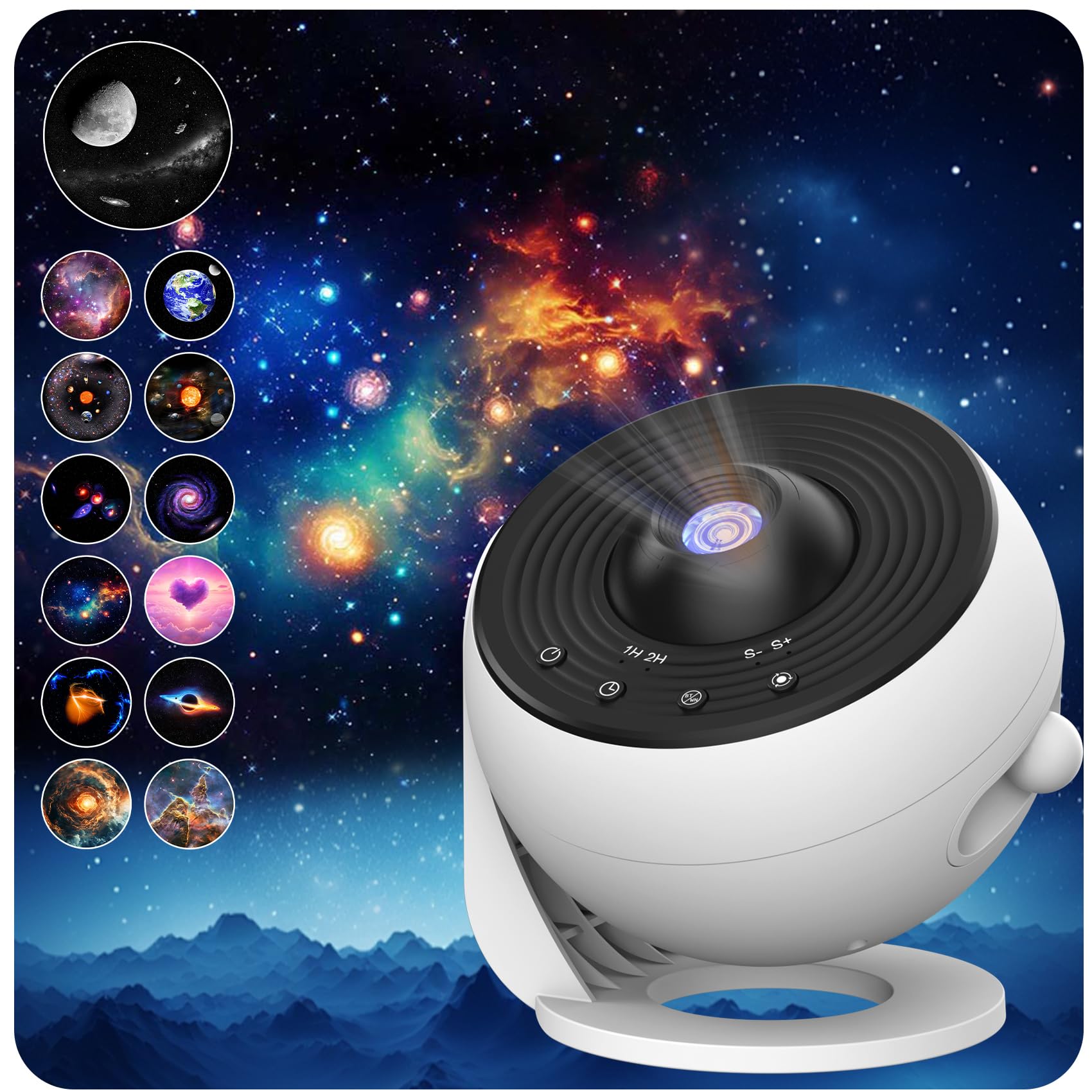 Galaxy Projektor Nachtlicht Sternenhimmel Projektor 360° ° Drehen Sie Planetariumslampe für Kinderzimmer, Valentinstagsgeschenk, Hochzeitsdeko