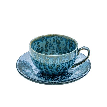 250ml keramiska lattemuggar kaffekoppar ugnsbyte porslinskopp och fat stjärnhimmel koppar frukost mjölk drickskopp: D