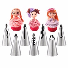 8 Stks/set Bruiloft Icing Nozzles 304 Rvs Russische Piping Tips Ruche Piping Nozzles Cake Decorating Gereedschap