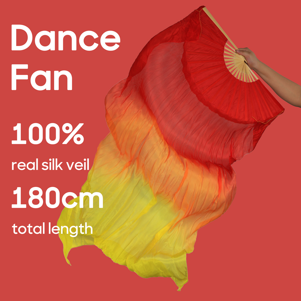 Wachlarz robić Tańca Brzucha Damski 100% Jedwab Prawdziwy Woale Składany Wachlarz Rekwizyty robić Ćwiczeń Tańca Akcesoria robić Występów Scenicznych Strój Taneczny