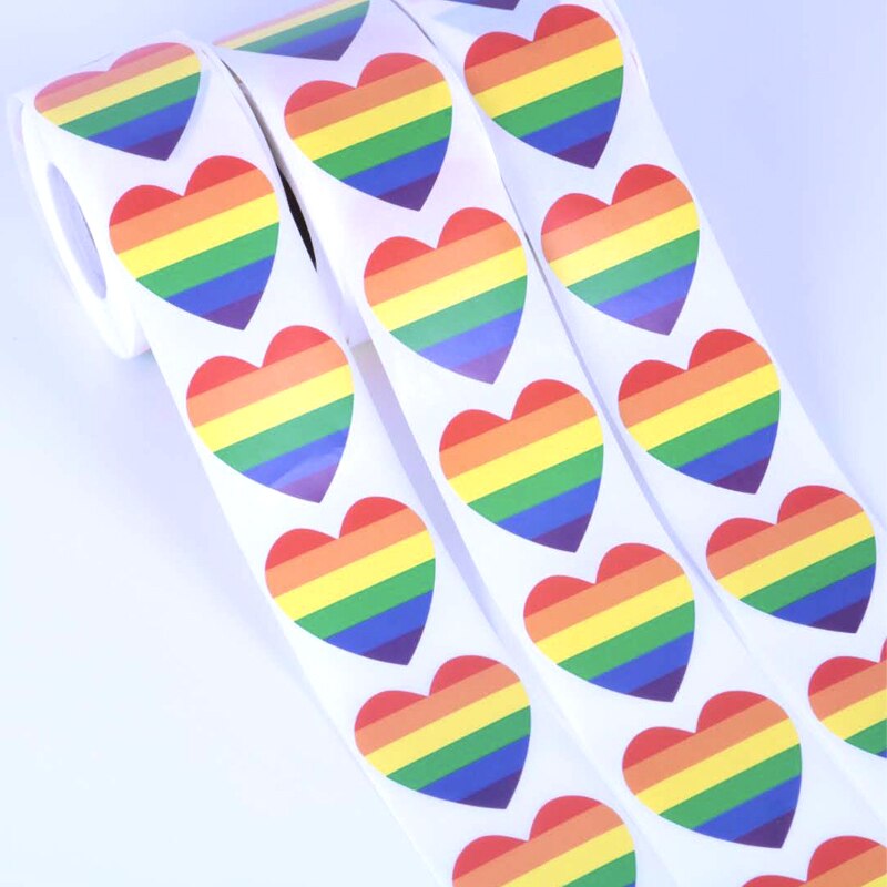 1000 Stks/pak Lgbt Gay Pride Sticker Regenboog Vlag Party Bar Stickers Voor Gezicht Lichaam Auto Hart Stickers