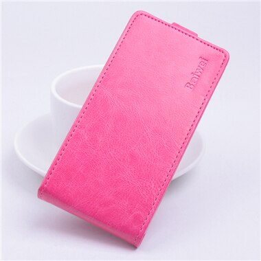 9 colors Flip Leather Cover Case for Lenovo Vibe P1M P1ma40 P1mc50 5.0 inch Vertical Back Cover Open Up and Down: Rose