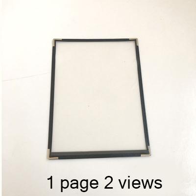 1, 2, 3, 4 sheets 2, 4, 6, 8 views menu menu book cover Fits 1/2\" x 11\" A4 Transparent PVC Holder: 1 page 2 view