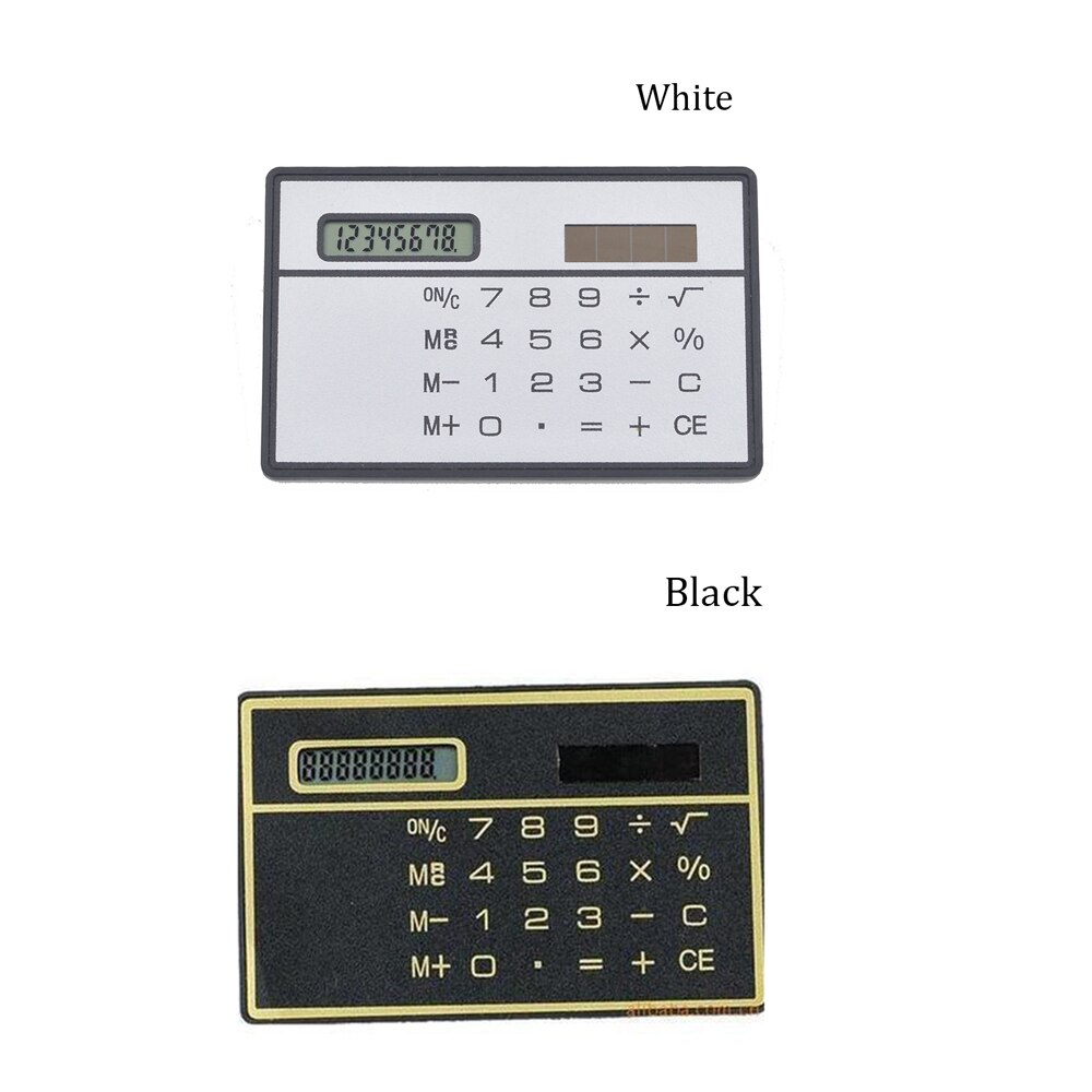 LCD 8 Digit Transparent Solar Calculator Ultra-thin Touch Screen Solar Computer Solar Mini Calculator Office Supplies