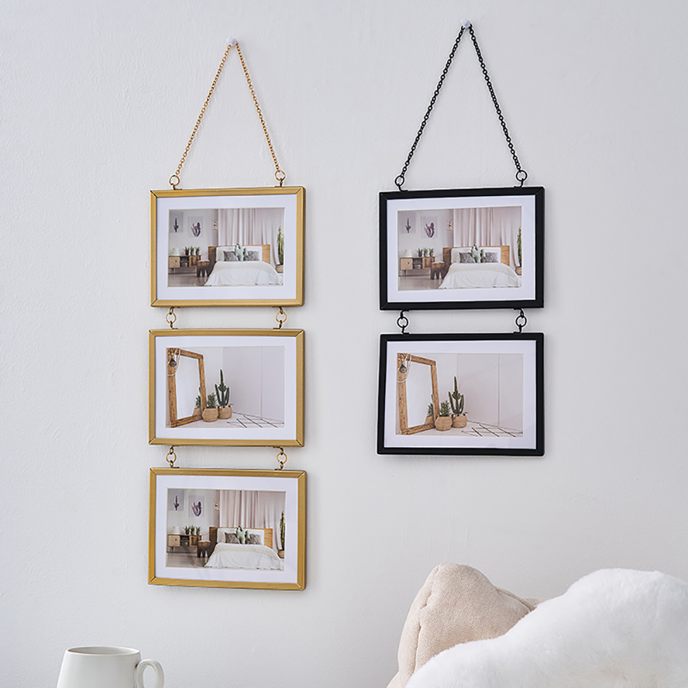 Wall Photo Frame Metal Glass Portrait Hanging Picture Frames Home decor frame for living room picture frame Wall photo frames