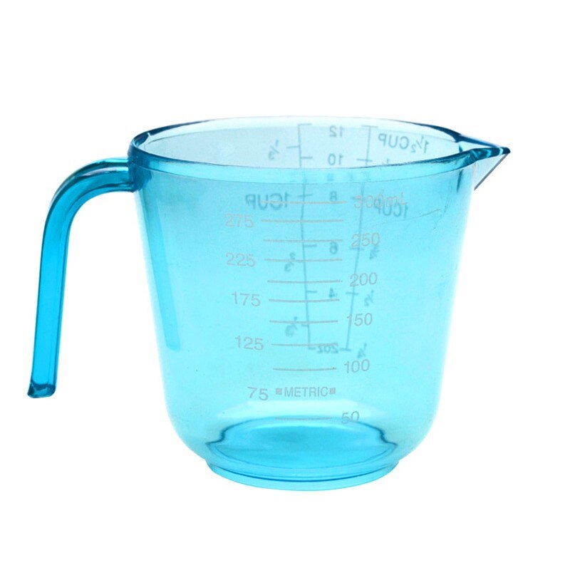 Taza medidora de plástico para hornear, accesorios de cocina, tazas, utensilios medidores de cocina, 150/300ml: blue / 300ml