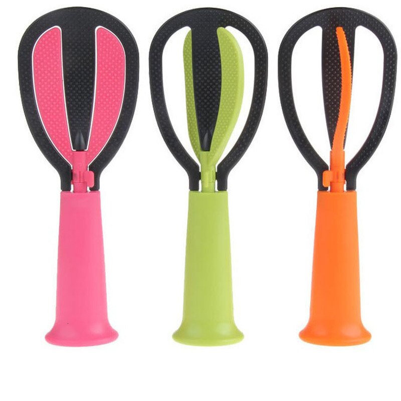 2 In 1 Multifunctional Rotating Kitchen Gadget Vertical Revolving Egg Beater Non-stick Rice Spoon Economic Cooking Tools Randoms