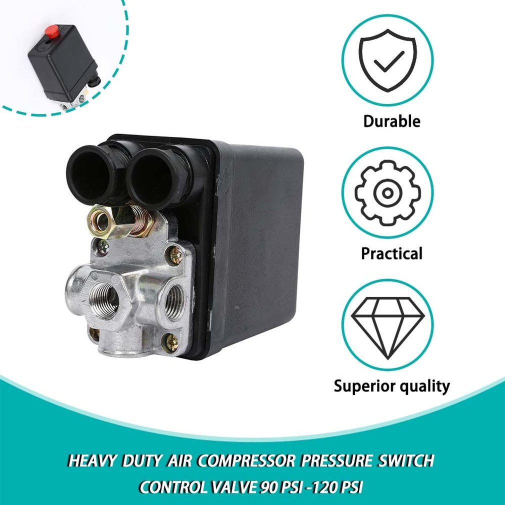 ACEHE 1Pc Heavy Duty Air Compressor Pressure Switch Control Valve 90 PSI -120 PSI Air Compressor Switch Control