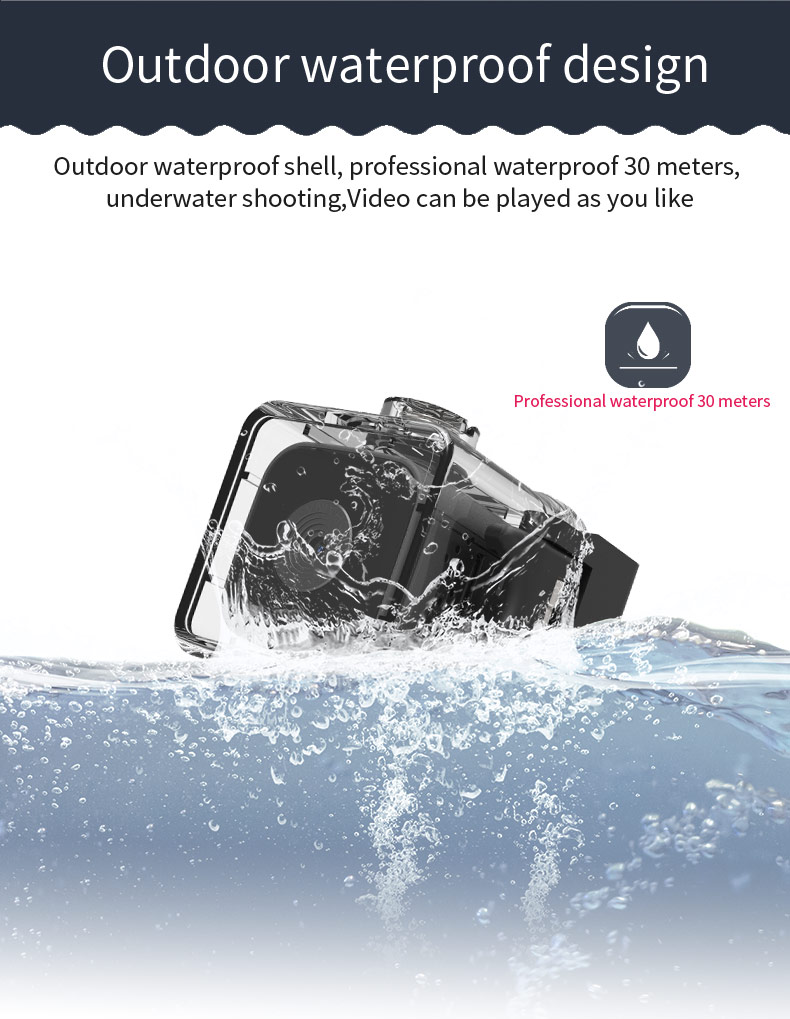 SQ28 Mini cámara al aire libre HD 1080p cámara deportiva cámara de acción de buceo impermeable vehículo montado grabadora de conducción compatible con 256G