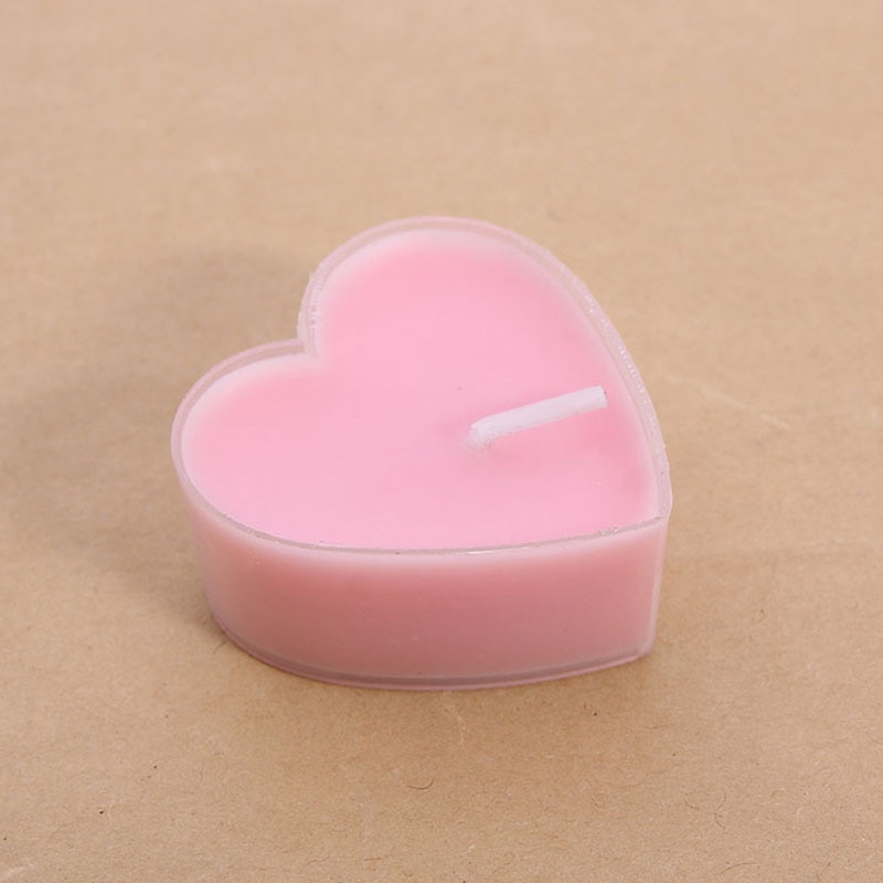 9pcs Heart Shaped Scented Candles Birthday Wedding Party Decor Candle Valentine's Day Proposal Dinner Aromatherapy Candle: Pink