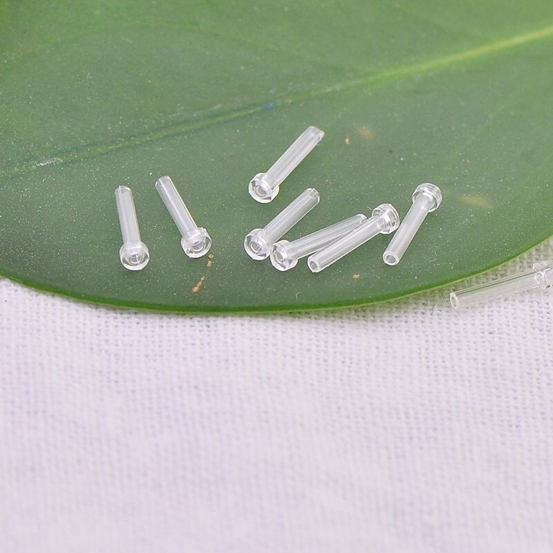 Boucles d'oreilles Anti-allergie, 20 pièces, 8x2mm, pochette, bouchons de dos, manchon de Protection du Tube, Protection des oreilles, tampon de sécurité, bricolage, résultats de bijoux