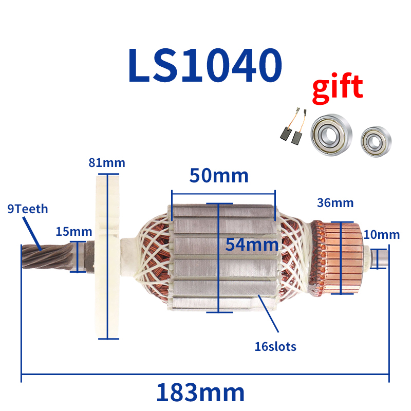 Rotor Accessories for Makita LS1040 for 255 Aluminum Sawing Machine Aluminum Cutting Machine Armature Anchor Replacement: Chocolate
