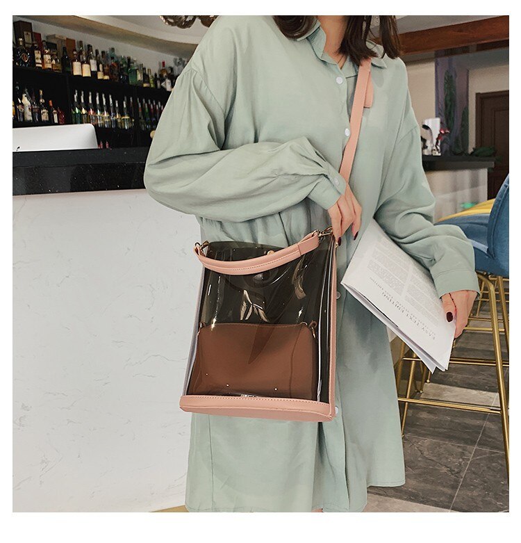 transparent Tasche Koreanisch-Stil Frühling und Sommer Stil Mädchen'S Strand Gelee Handtasche Schulter groß Tasche Plastik Tasche