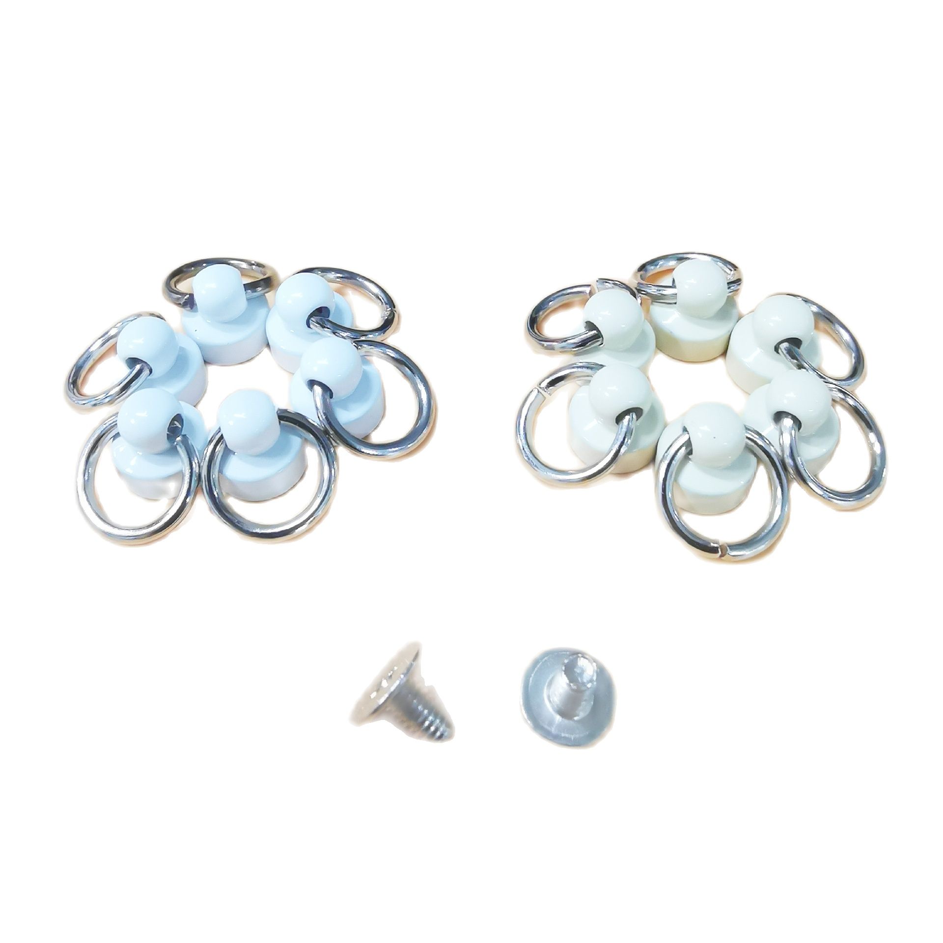 4/20Pcs Wit Geschilderd Tepel Klinknagel Met O Ring Ronde Hoofd Sluitingen Schroef Nail Studs Voor Telefoon Case leer Craft Diy Accessoires