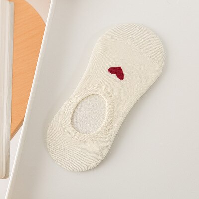 Women Socks Summer Lovely Invisible Sock Slippers No Show Socks Cute Love Print Ankle Socks Female Short Socks: 4