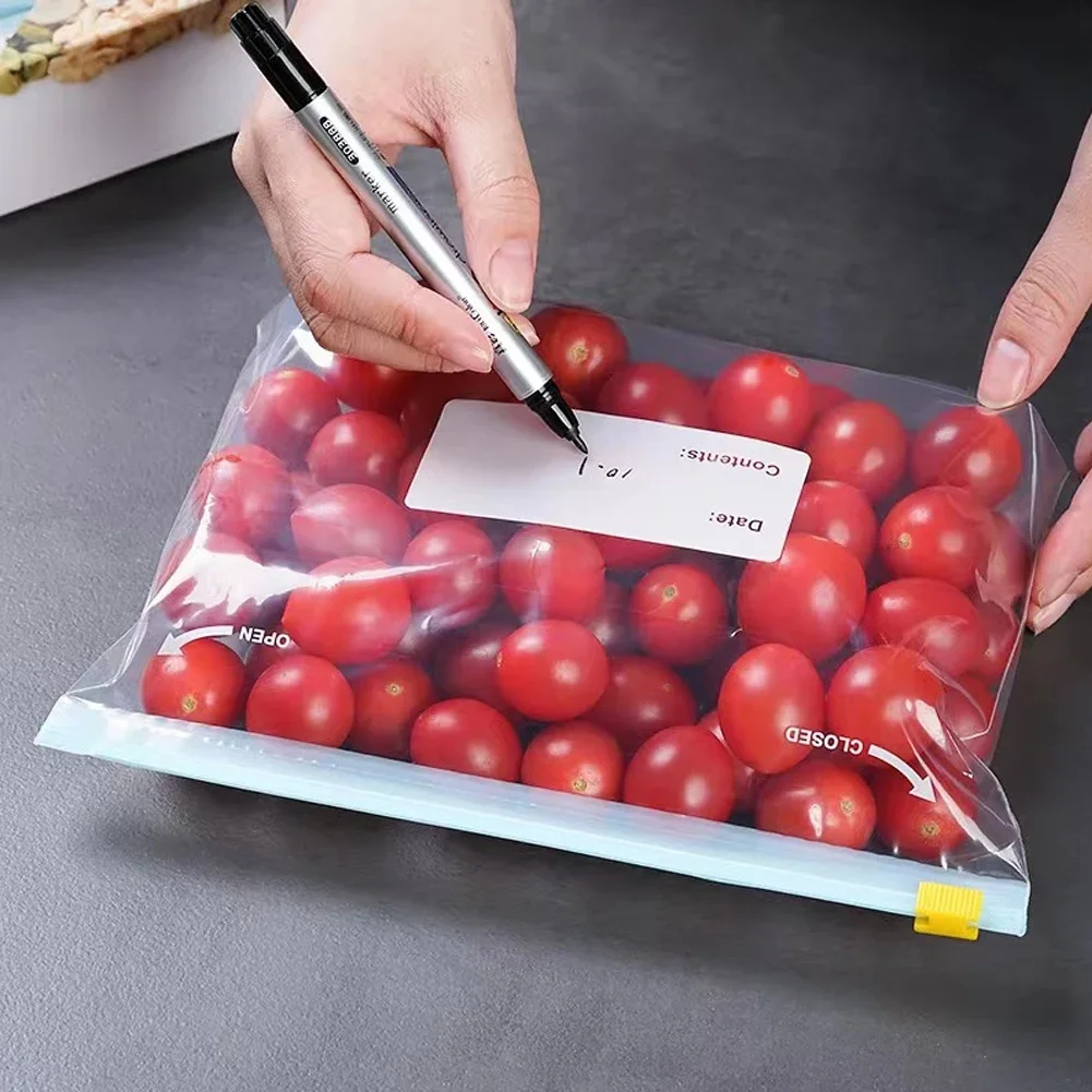 10/20Pcs Reusable Zipper Bag Stand Up Zip Shut Plastic Freezer Bag Fruit Vegetable Ziplock Kitchen Food Storage Organizer Pouch