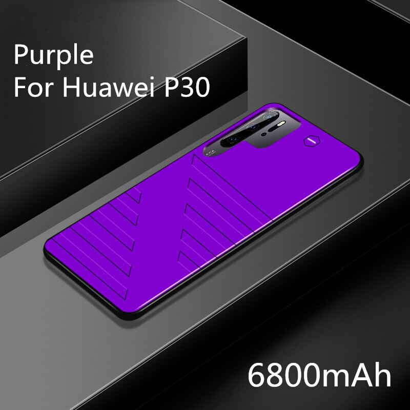 Leioua 6800 mAh Batterie fallen Energie Bank Für Huawei P30 30 Profi Separaten Ultra dünne Telefon Abdeckung Batterie Ladegerät fallen: Pro P30  Violett