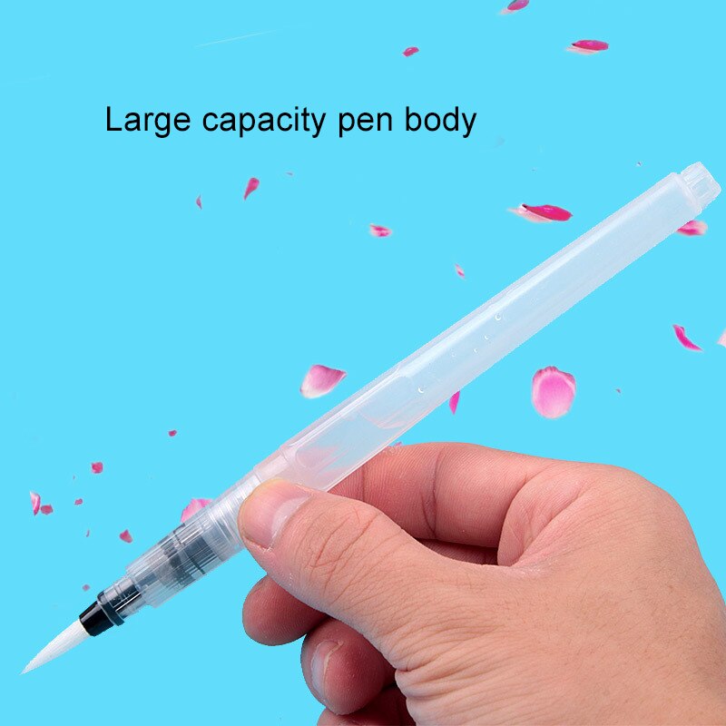Pincel de pintura rellenable, 3/6 Uds., pincel de con depósito de agua para acuarela, lápiz de tinta para pinceles de acuarela suave para pintar dibujo y caligrafía, suministros de arte