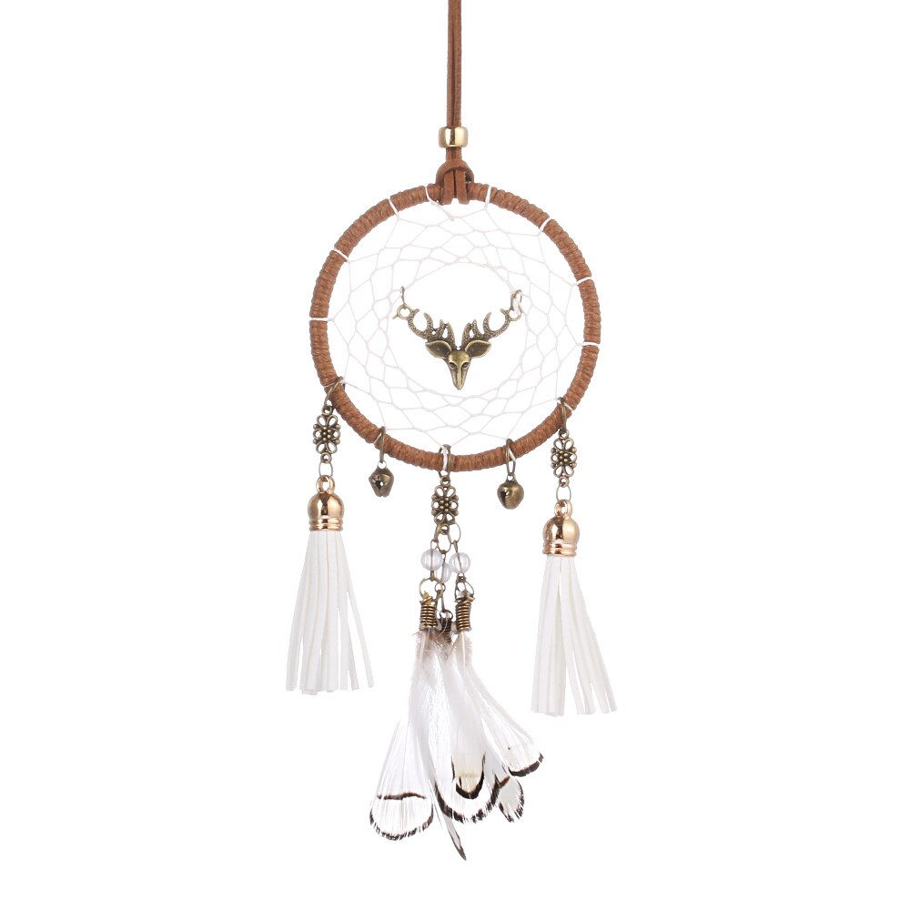 Auto Achteruitkijkspiegel Ornament Auto Decoratie Accessoires Auto Hanger Handgemaakte Dream Catcher Veer Opknoping: 2