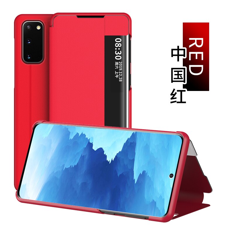 Funda abatible inteligente de lujo para Huawei Nova 3 Nova3 PAR-LX1 PAR LX1 fundas soporte magnético original Funda de cuero Etui Phone 360: Red