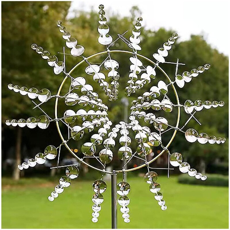 Garden Windmill Metal Wind Spinners Outdoor Wind Kinetic Sculpture Wind Catchers Garden Vegetable Patch Lawn Decoration