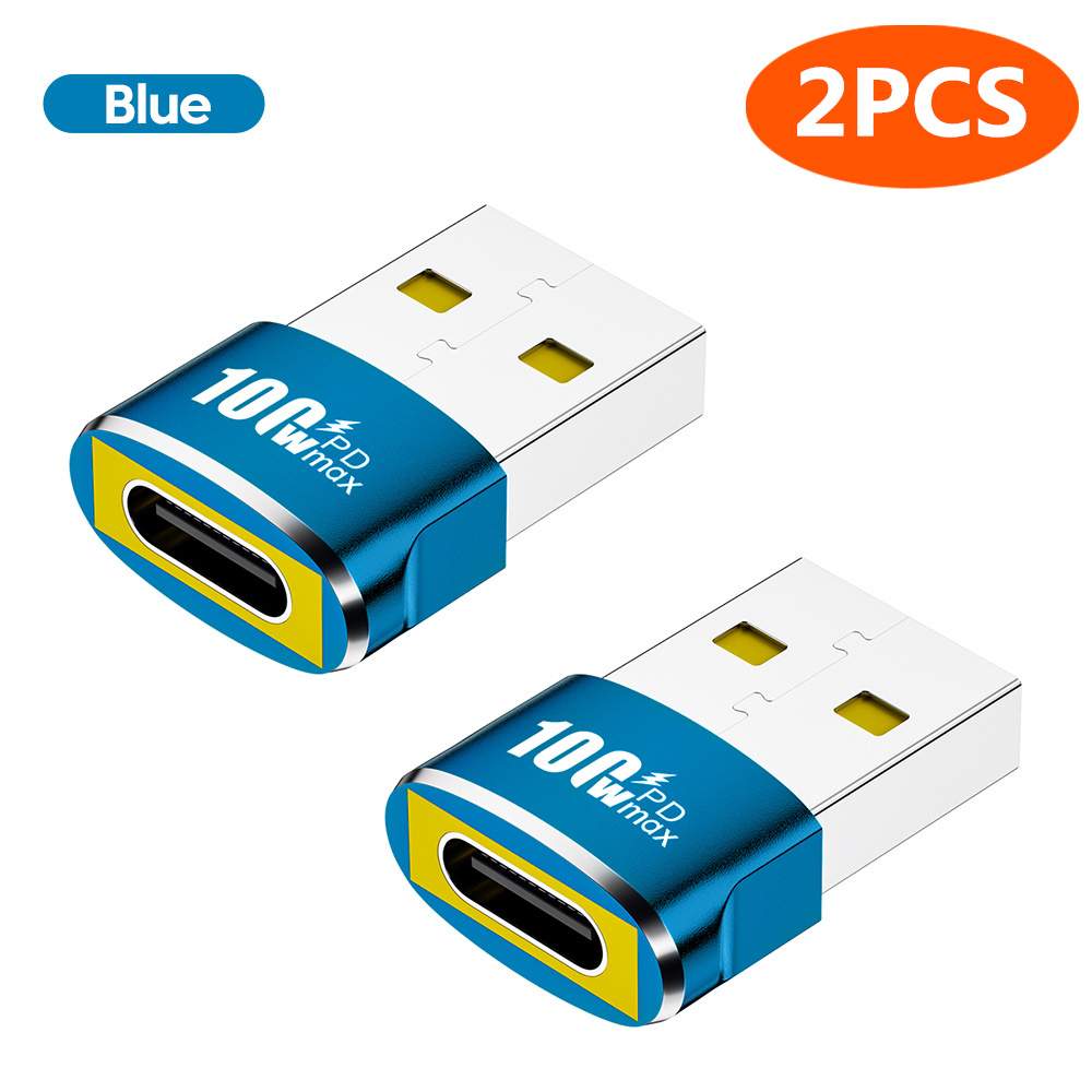 NNBILI PD 100W OTG Adapter USB to Type-C Converter USB-A Male To USB C Female Connector For Charging Data Transfer Wired Headset: Gold