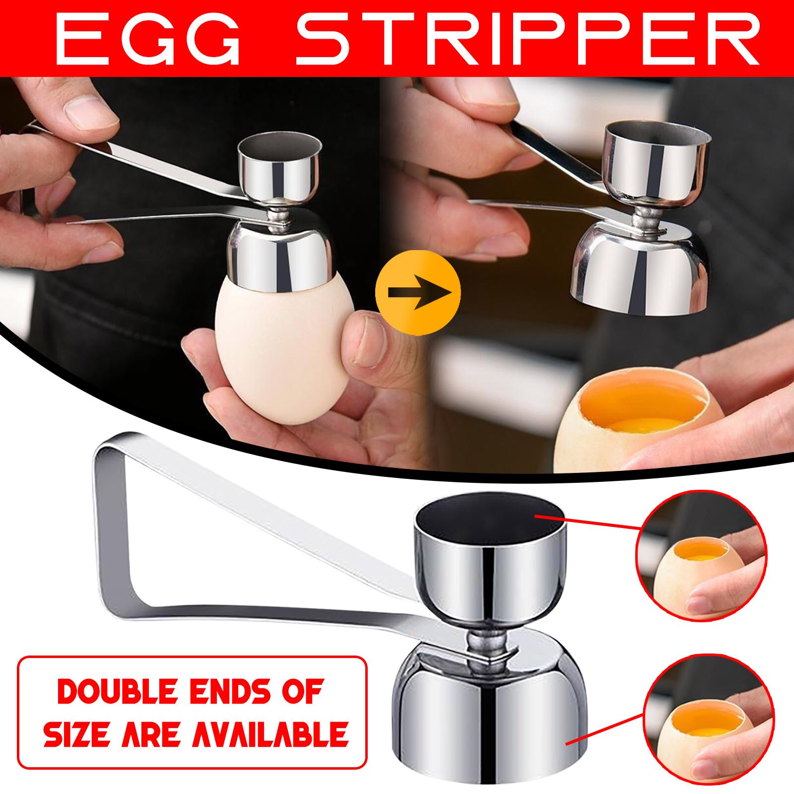 Practical Metal Egg Scissors Egg Topper Cutter Shell Opener 304 Stainless Steel Boiled Raw Egg Open Kitchen Tools