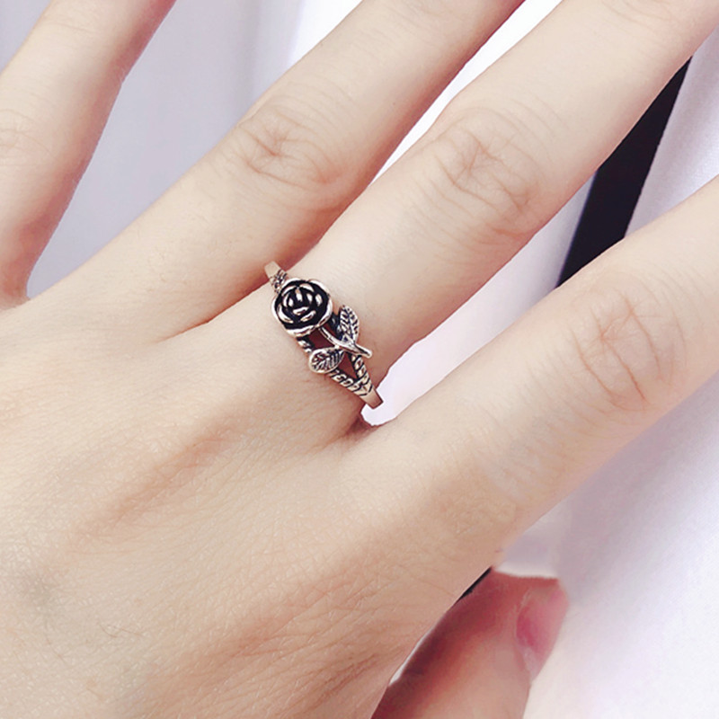 925 Sterling Zilver Rose Bloem Verstelbare Ringen Voor Vrouwen Verloving Sieraden Accessoires
