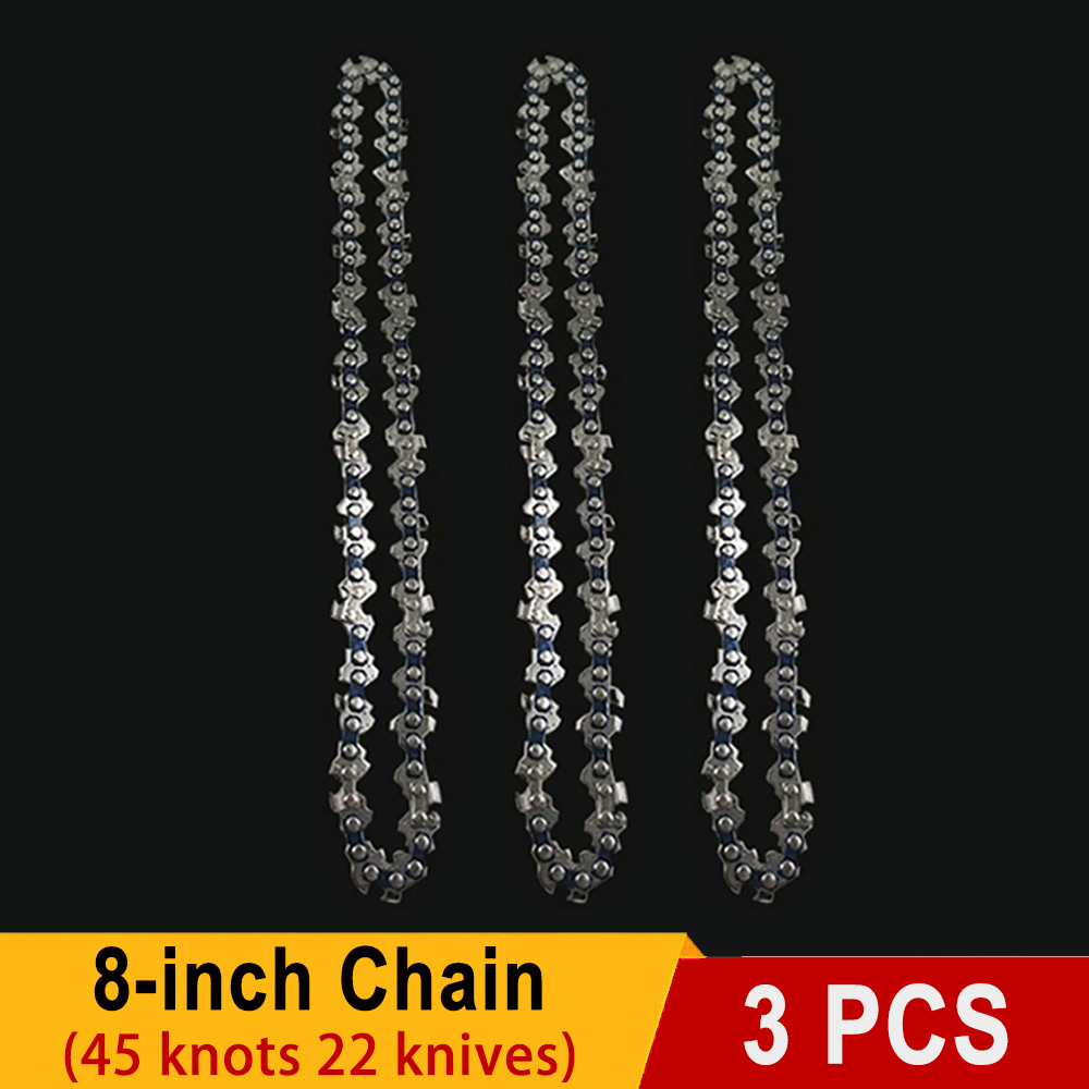 8 Inch Chainsaw Chain for Wood Cutting Cordless Chain Saw Bar Mini Electric Rechargeable Saw Blade Logging Saw Chain Accessories: Orange/Black
