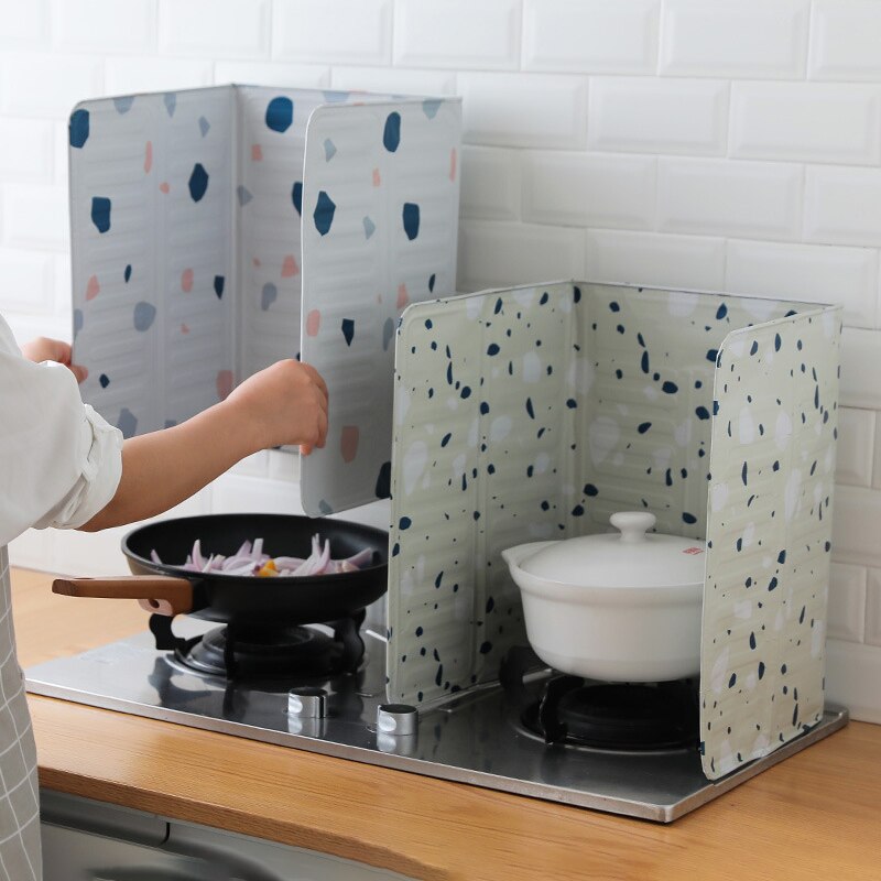 Gas Stove Aluminum Foil Oil Baffle Cooking Oil Baffle Household Anti-Splash Oil Baffle Heat Insulation Plate Kitchen Gadgets