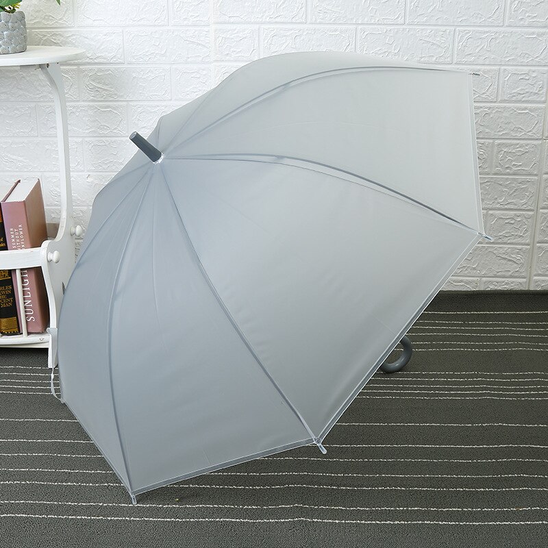 Small Fresh Long Handle Umbrella Transparent Color Gradient Umbrella Straight Umbrella Frosted Film Dance Lady Umbrella: Gray