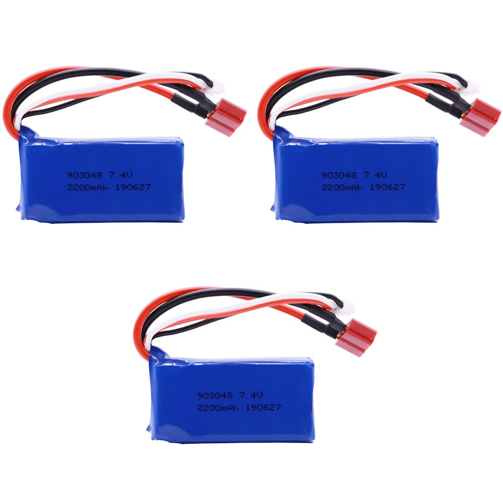 7.4V 2200mAh 903048 2S Lipo Batterie Pour WLtoys A959-B A969-B A979-B K929-B jouets RC Camion Voiture hélicoptère accessoires de bateaux: 3PCS