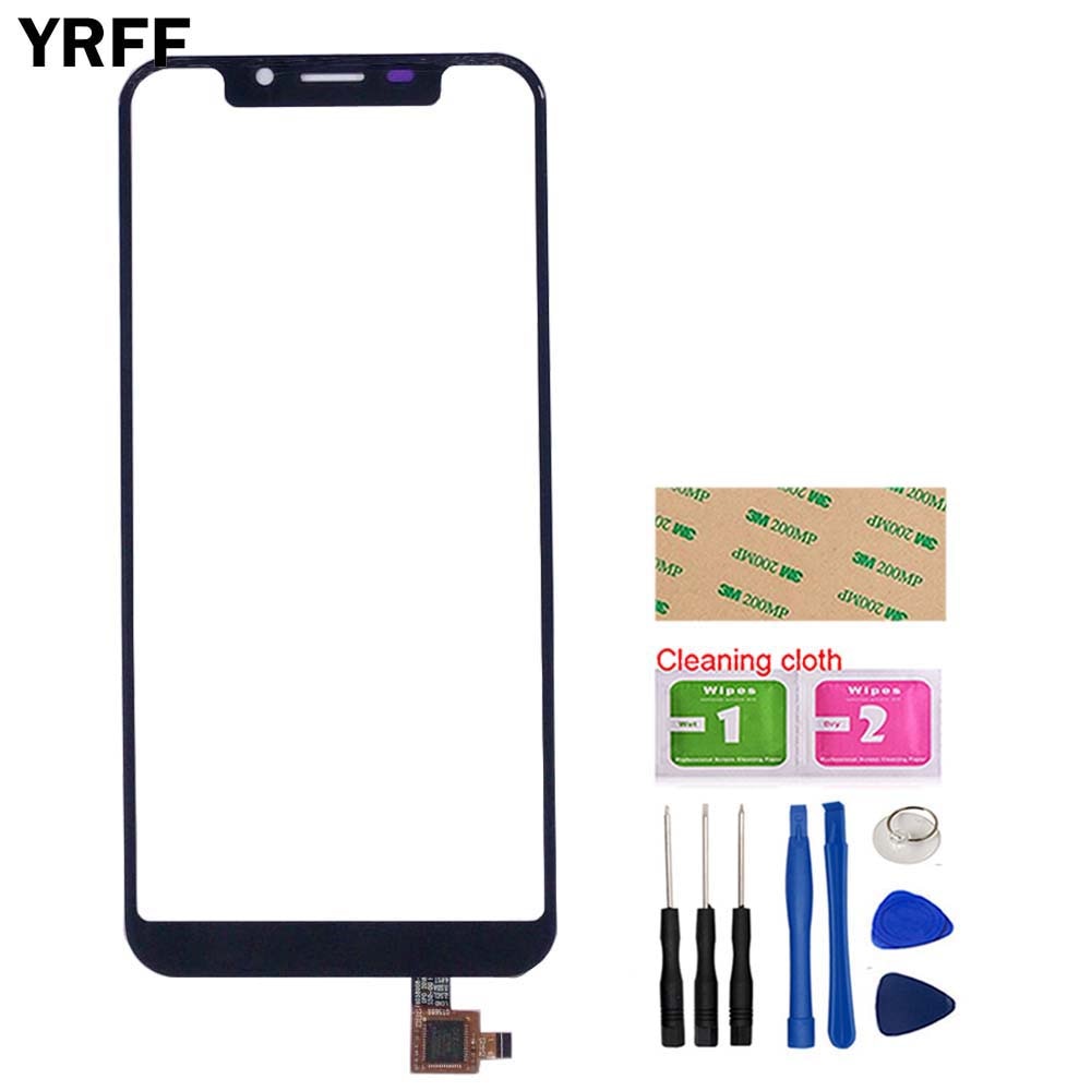 Panel de pantalla táctil para teléfono Oukitel U18, Panel de pantalla táctil de cristal, Sensor digitalizador frontal, toallitas para pantalla táctil