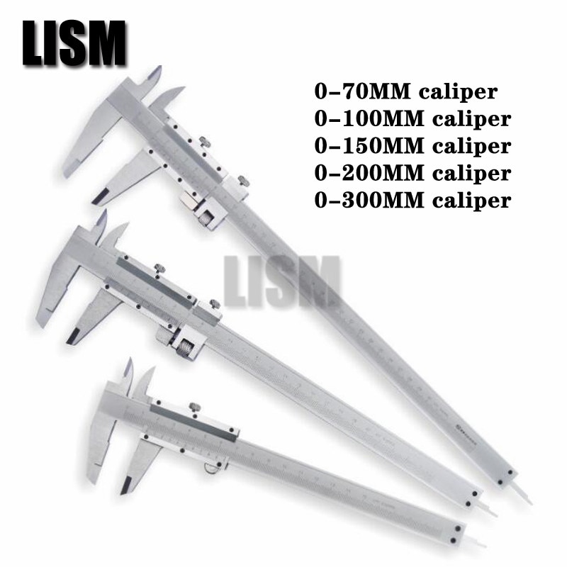 70mm 100mm 150mm 200mm 300mm Mini Vernier Caliper steel Hardened Metric Machinist vernier caliper thickness gauge micrometer