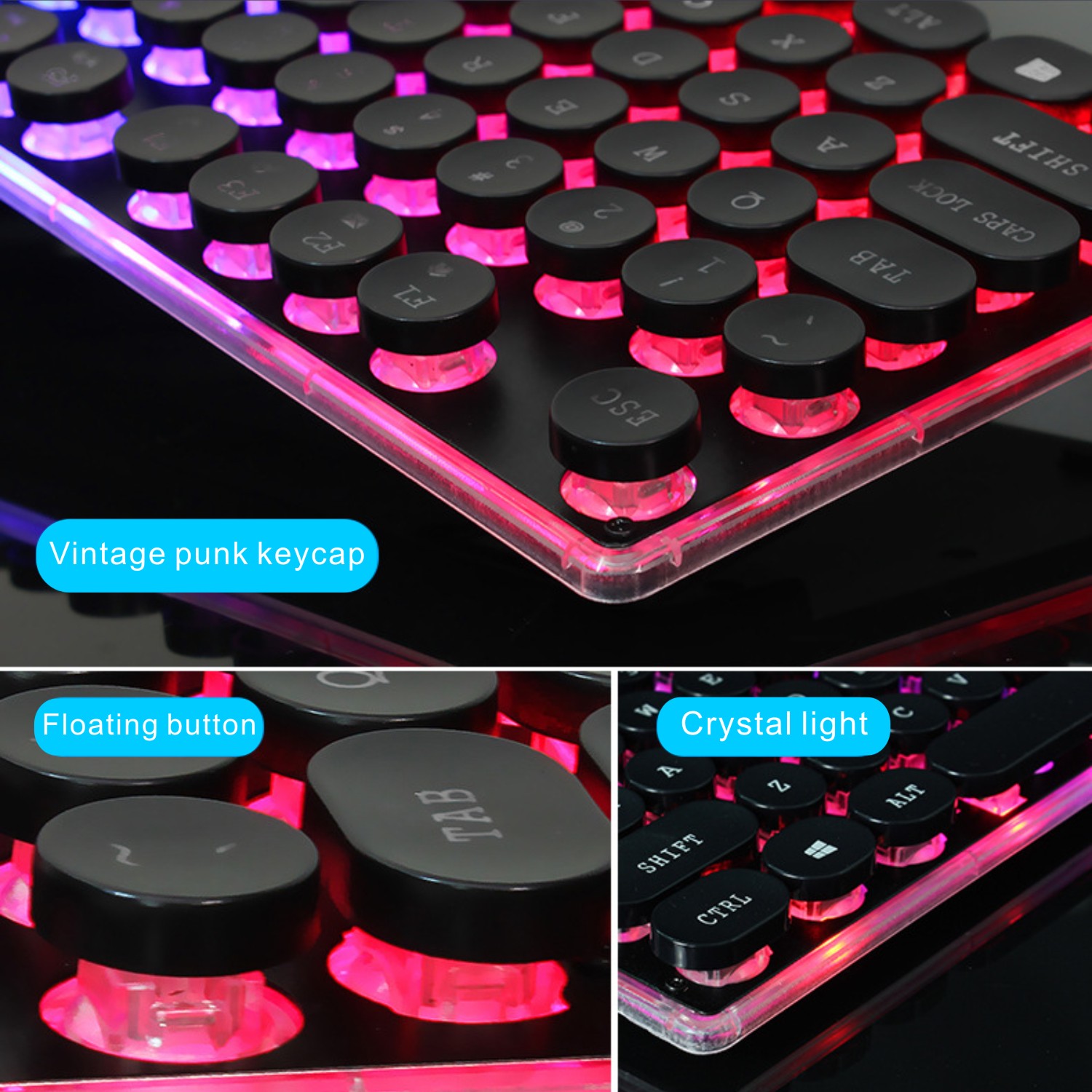Keyboard Mouse Backlit Gaming Mouse And Keyboard Waterproof Luminous Mouse Keyboard Punk Keyboard And Mouse Combo For PC Gamer
