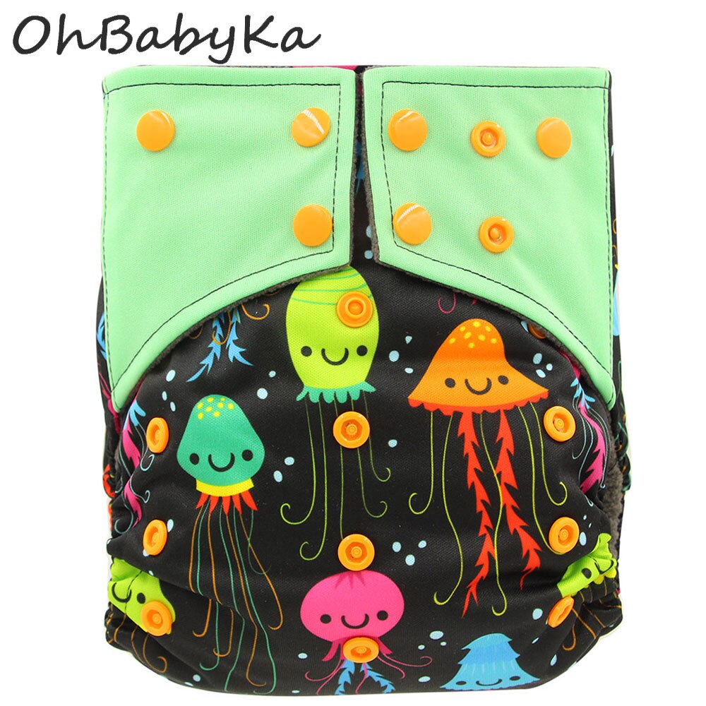 Ohbabyka allt-i-två  ai2 blöjor ficka tyg blöja bambu kol baby tyg blöja dubbla kilar baby blöjor soffa lavable
