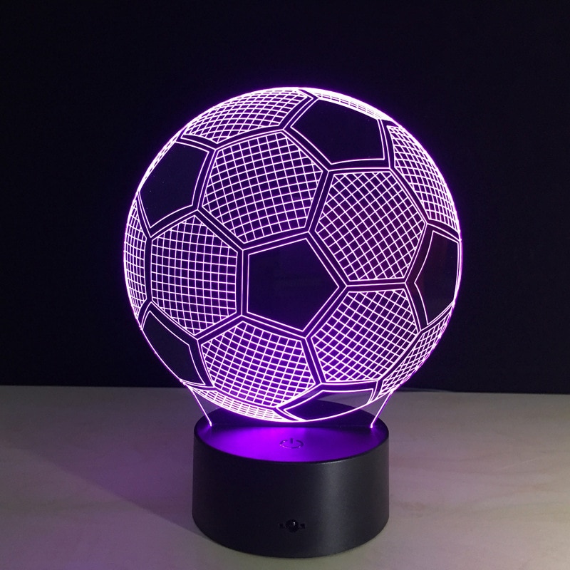 3d Lighting Fixture Football LED Table Night Lamp Remote Control RGB 7 Colors Changing Indoor Night Lights Illusion Lamp