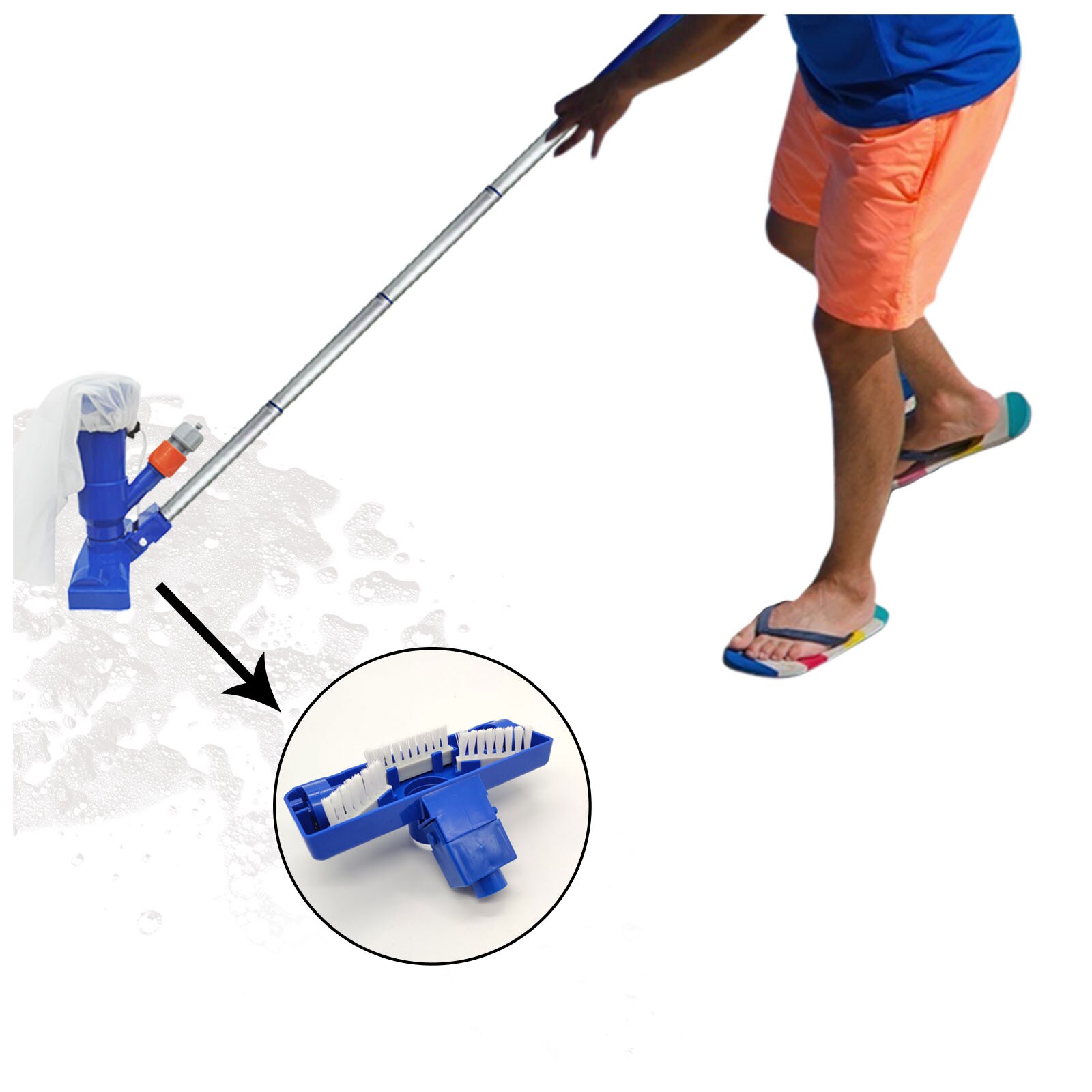 Portable Swimming Pool Vacuum Cleaner Jet Set Swimming Pool Cleaning Brush Tool Accessories For Pool Spas Ponds Pond Fountain L3
