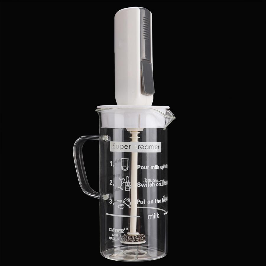 Elektrische Milchaufschäumer Schäumer Aufschäumen Von Milch Wärmer 300ml glas messbecher ABS melken gerät