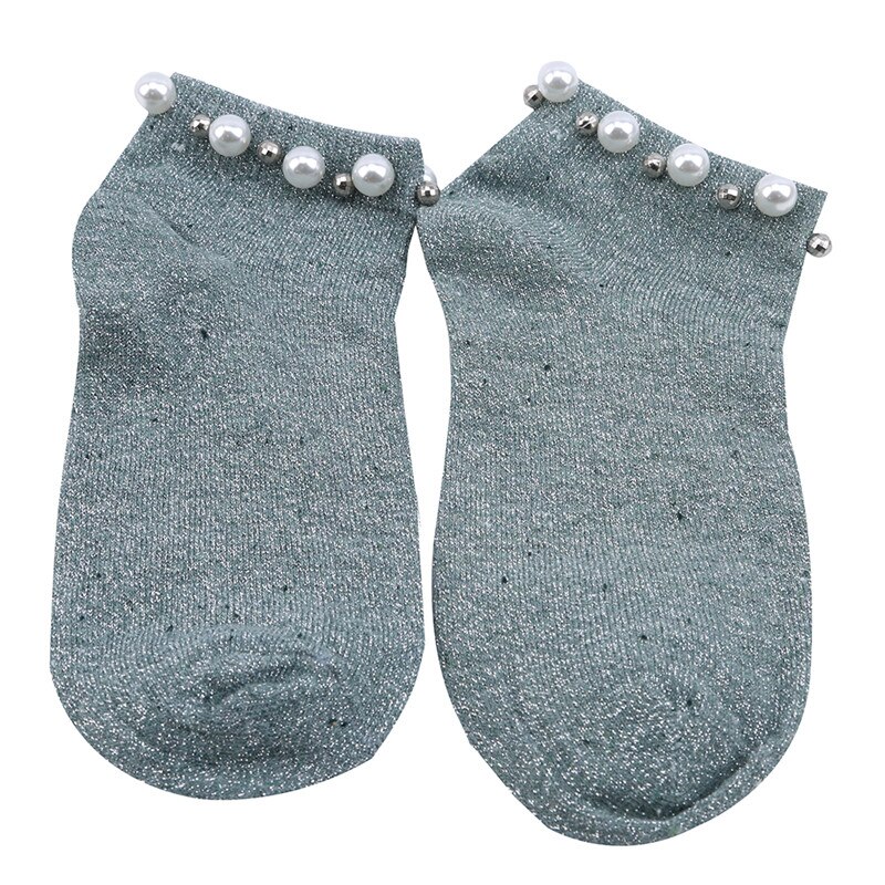 CENAST 2 paar dames nieuwigheid glitter enkelsokken casual dames heldere retro sox stapels sok, Goud, one size